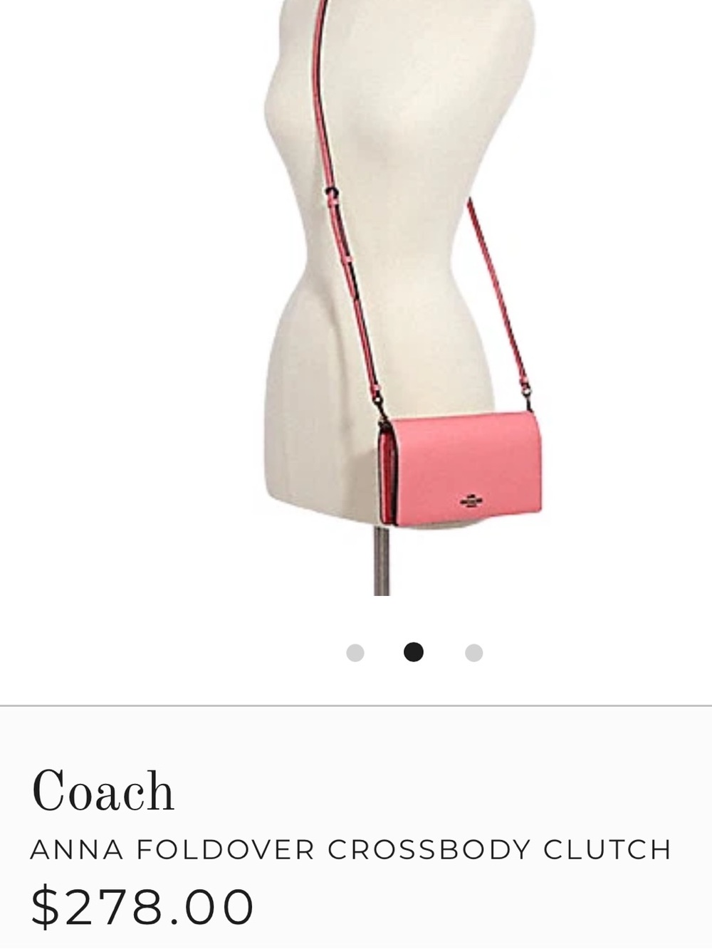 Coach Anna Foldover Crossbody Clutch - dusty rose pink, NWT - Picture 2 of 4